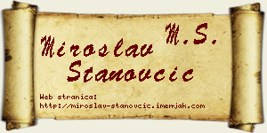 Miroslav Stanovčić vizit kartica